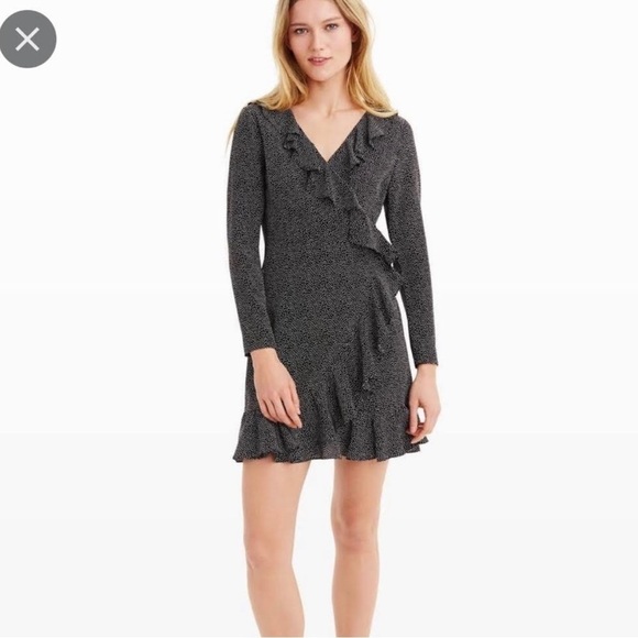 Club Monaco Polka Dot Wrap Dress - Picture 4 of 10